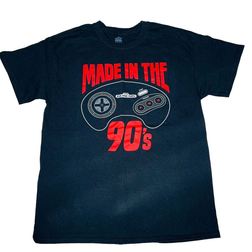 Sega Genesis T-shirt Men Large Black Sega Genesis Controller Made in the 90's